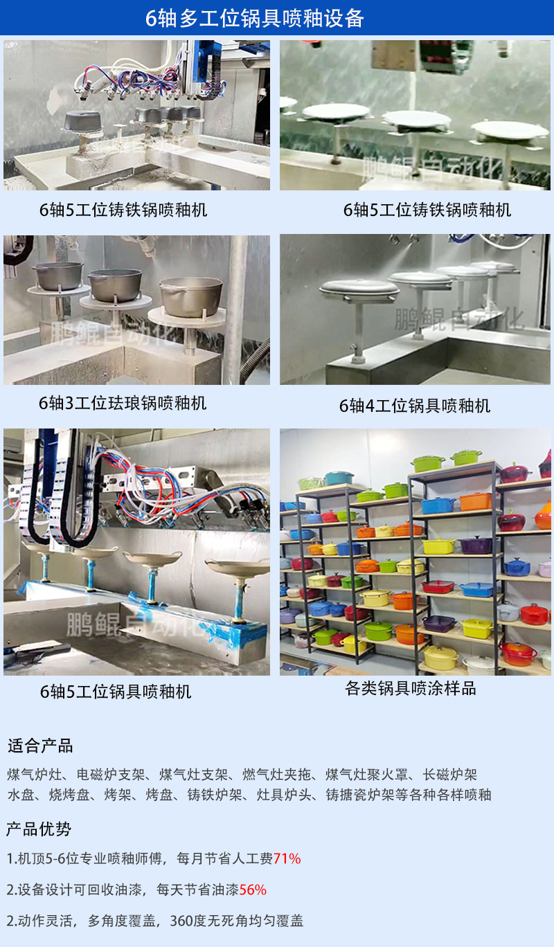 锅具6轴5工位喷涂设备