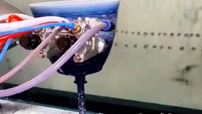 塑胶花盆自动撒点喷涂设备