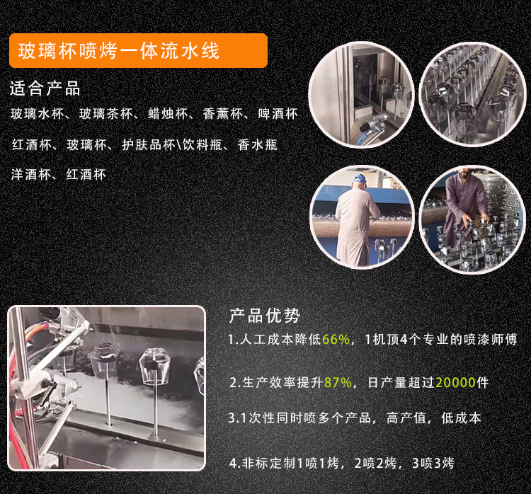 玻璃杯喷烤线体