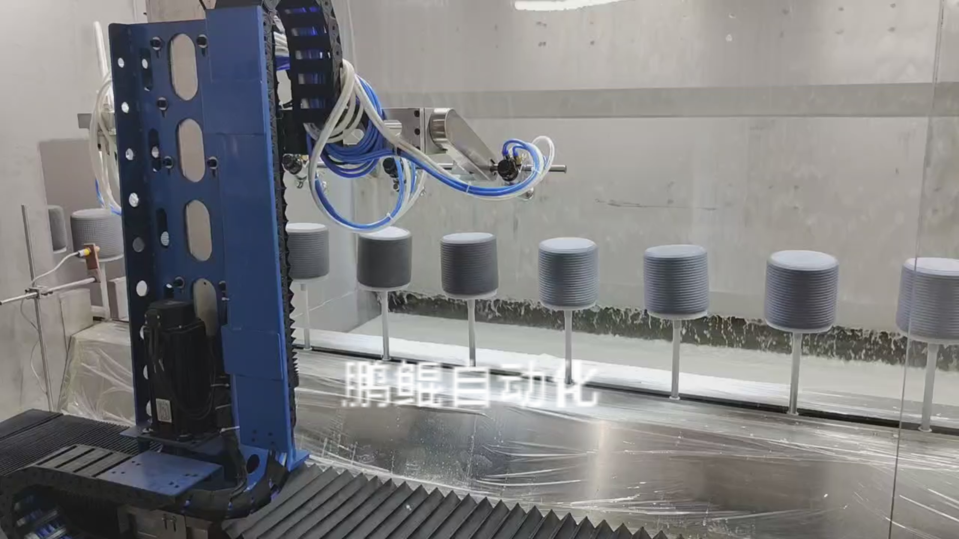 水泥花盆追踪式喷烤流水线