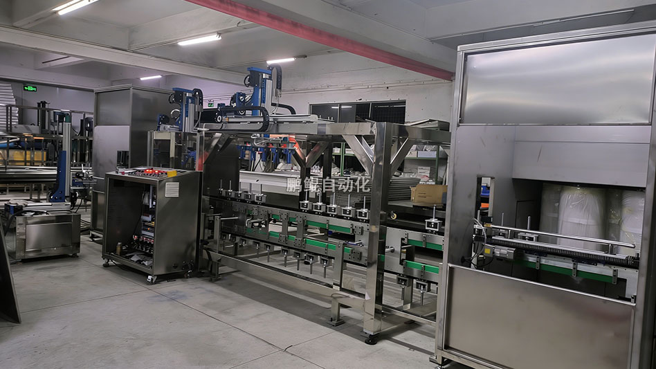 鹏鲲汽车五金配件静电喷粉抓取烘烤流水线