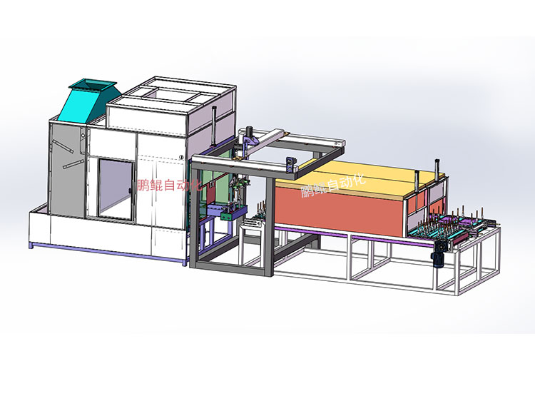 铜棒自动喷配套自动上下料，烘烤隧道炉