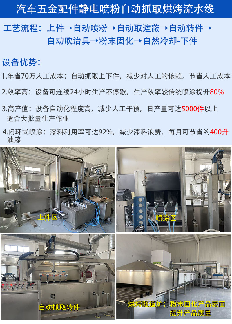 辽宁五金件静电喷粉自动抓取上下料