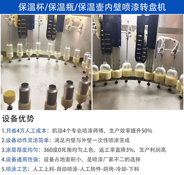 保温杯内壁喷漆转盘机