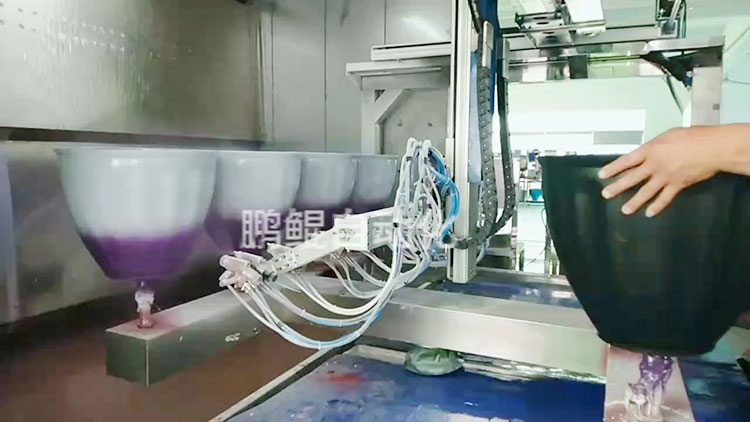 花盆双色湿对湿喷漆设备